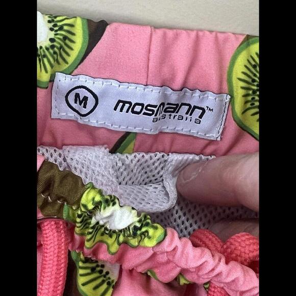 Mosmann Australia Beach Swing Shorts‎ Men's Coral Kiwi Drawstring Pockets Medium - Picture 5 of 5